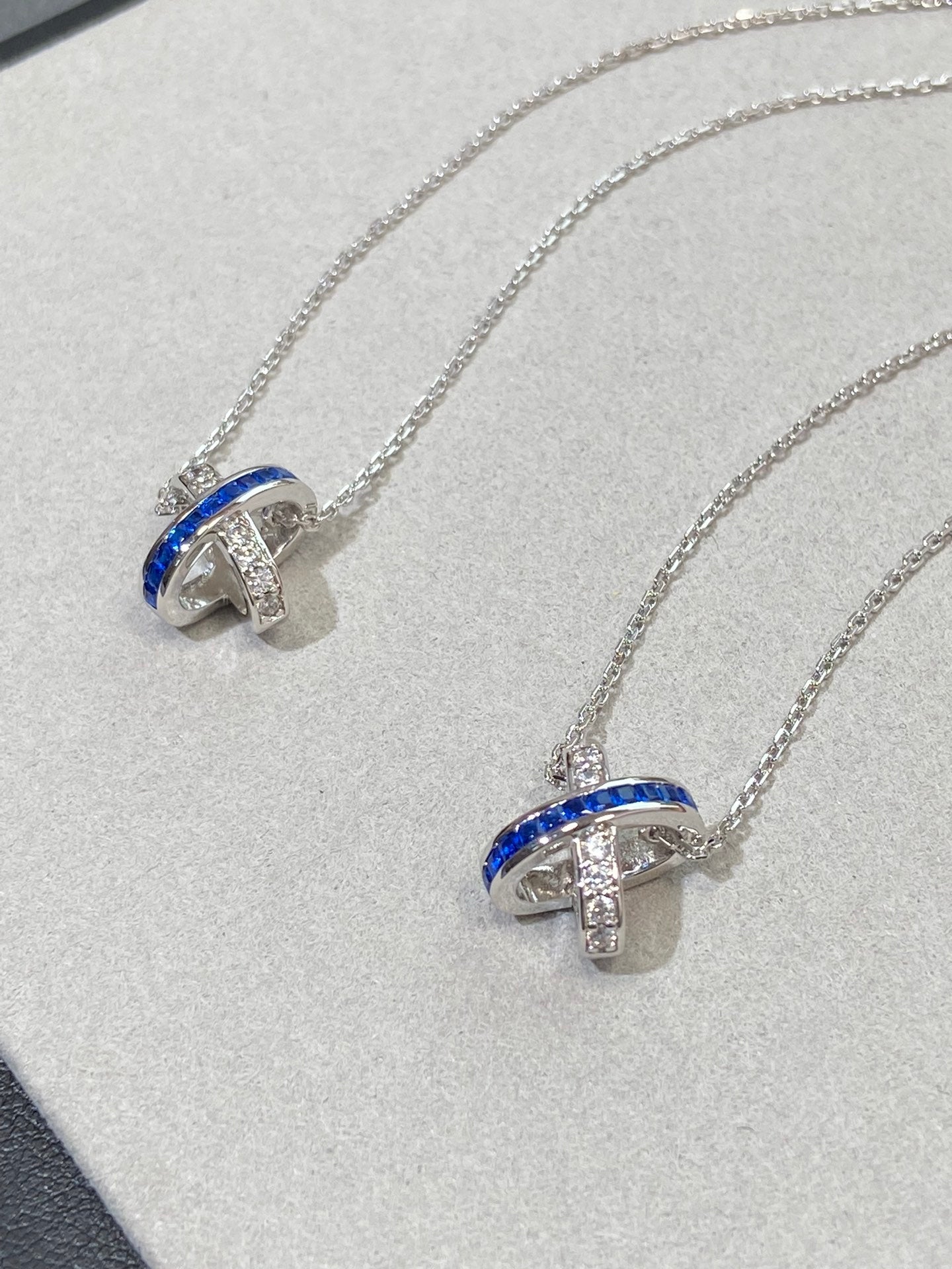 [Vicky]LIENS DIAMOND SILVER NECKLACE