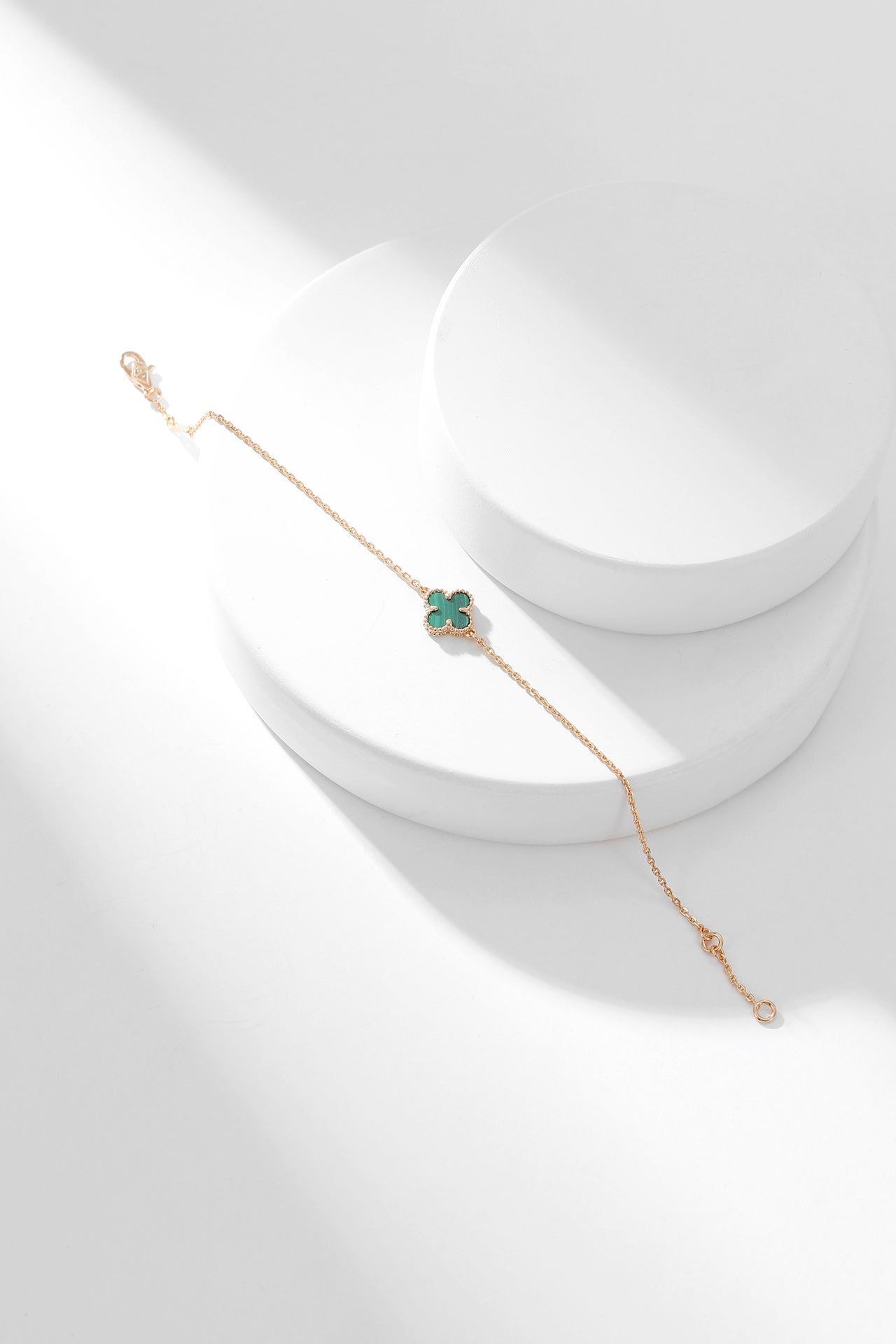 [Vicky]CLOVER BRACELET MALACHITE 1 MOTIF