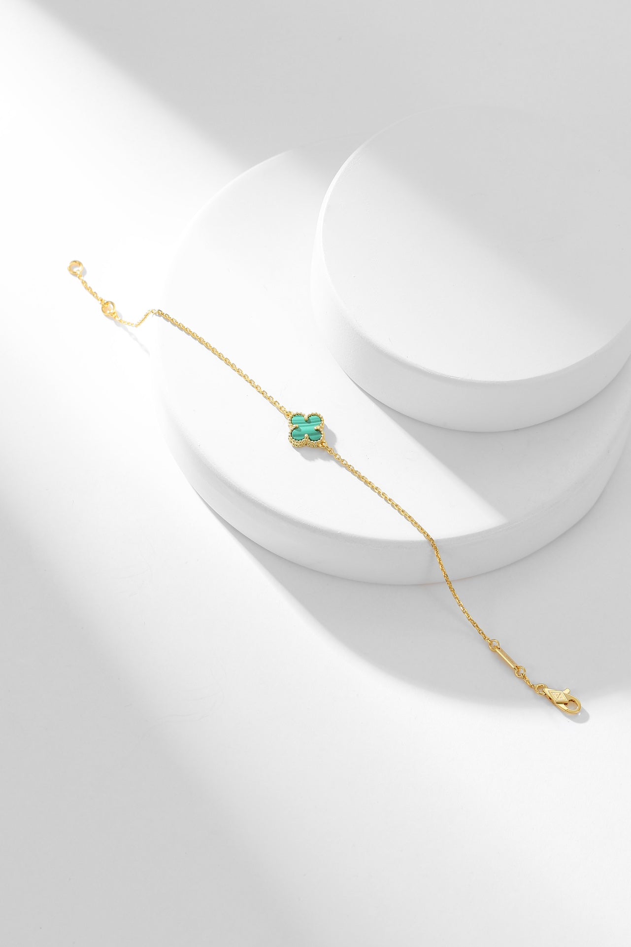 [Vicky]CLOVER BRACELET MALACHITE 1 MOTIF