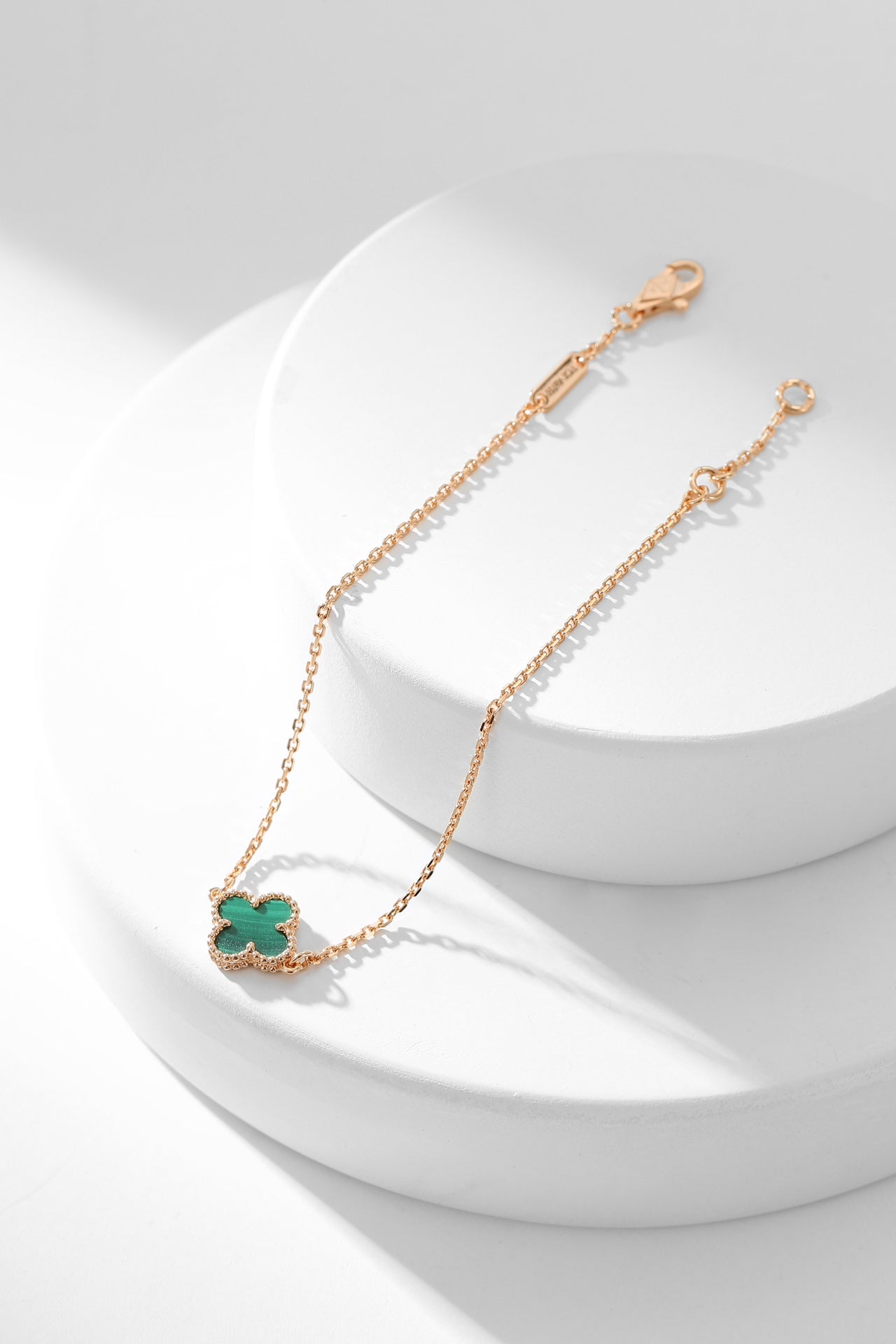[Vicky]CLOVER BRACELET MALACHITE 1 MOTIF