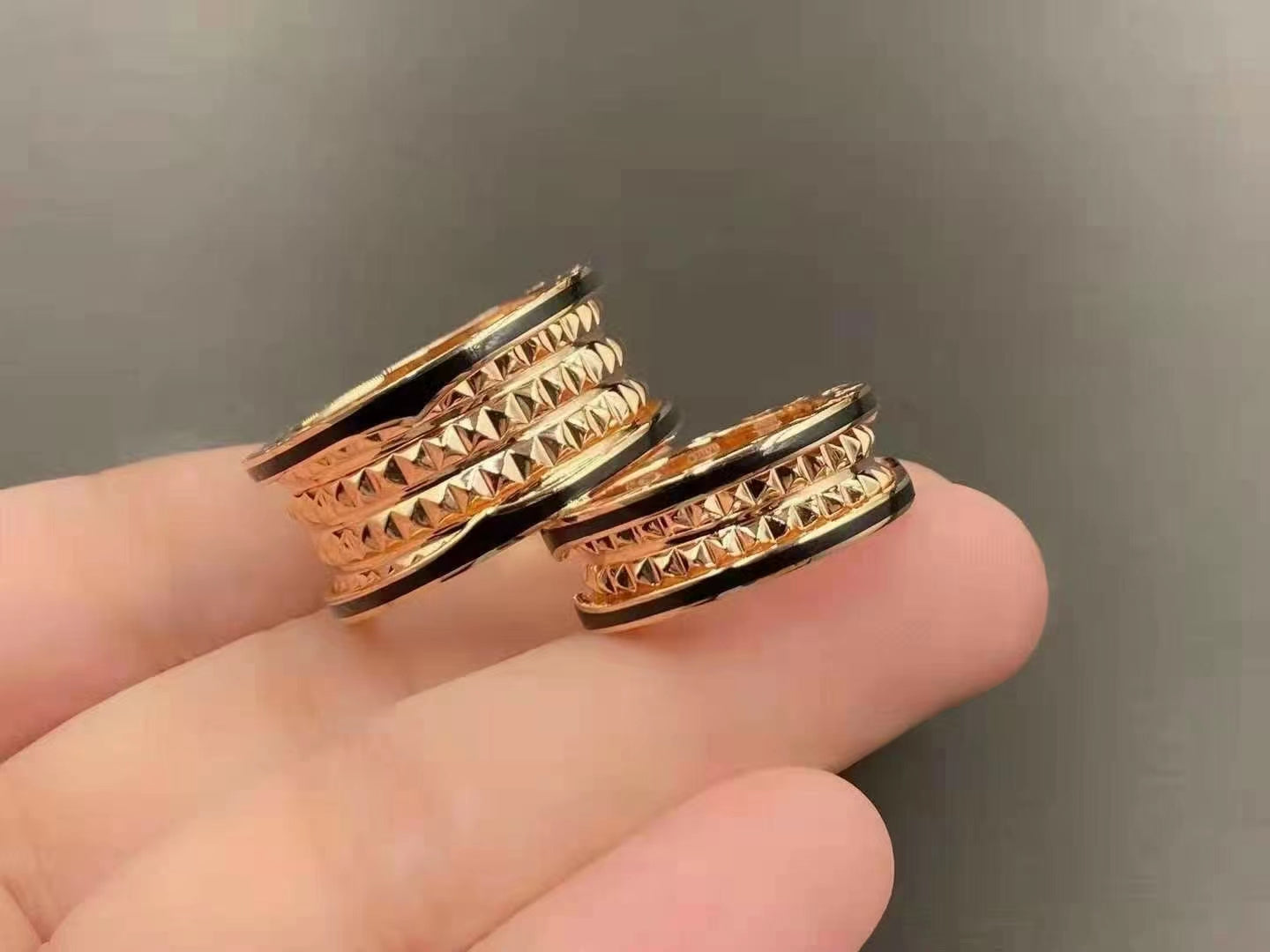 [Vicky]ZERO 1 ROCK BLACK CERAMIC PINK GOLD LARGE MODEL