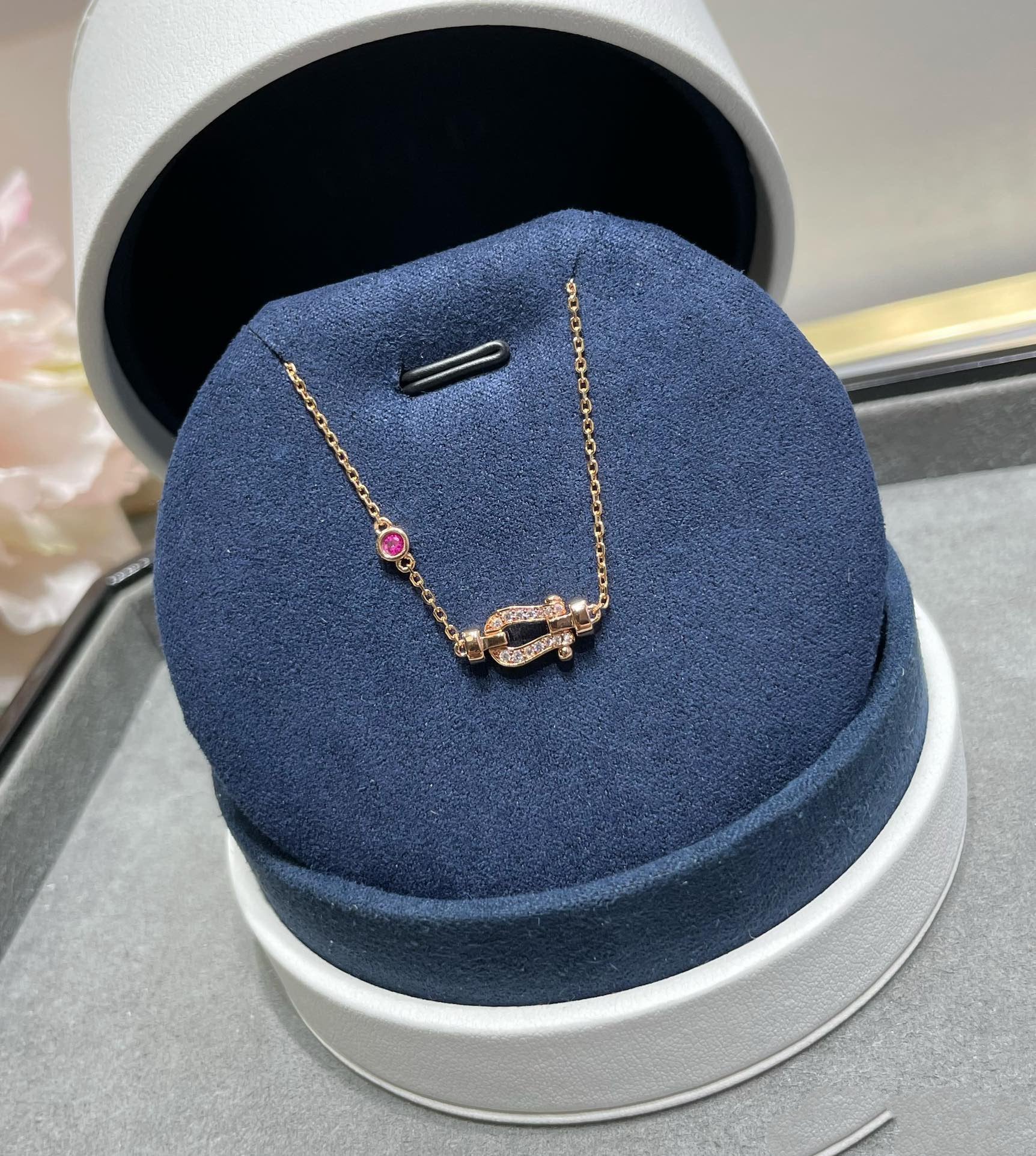 [Vicky]FORCE 10 DIAMOND CHAIN LINK PINK GOLD BRACELET