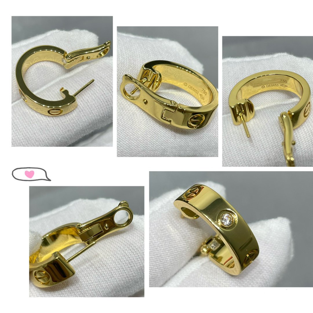 [Vicky]LOVE 5.5MM 1 DIAMOND EARRINGS