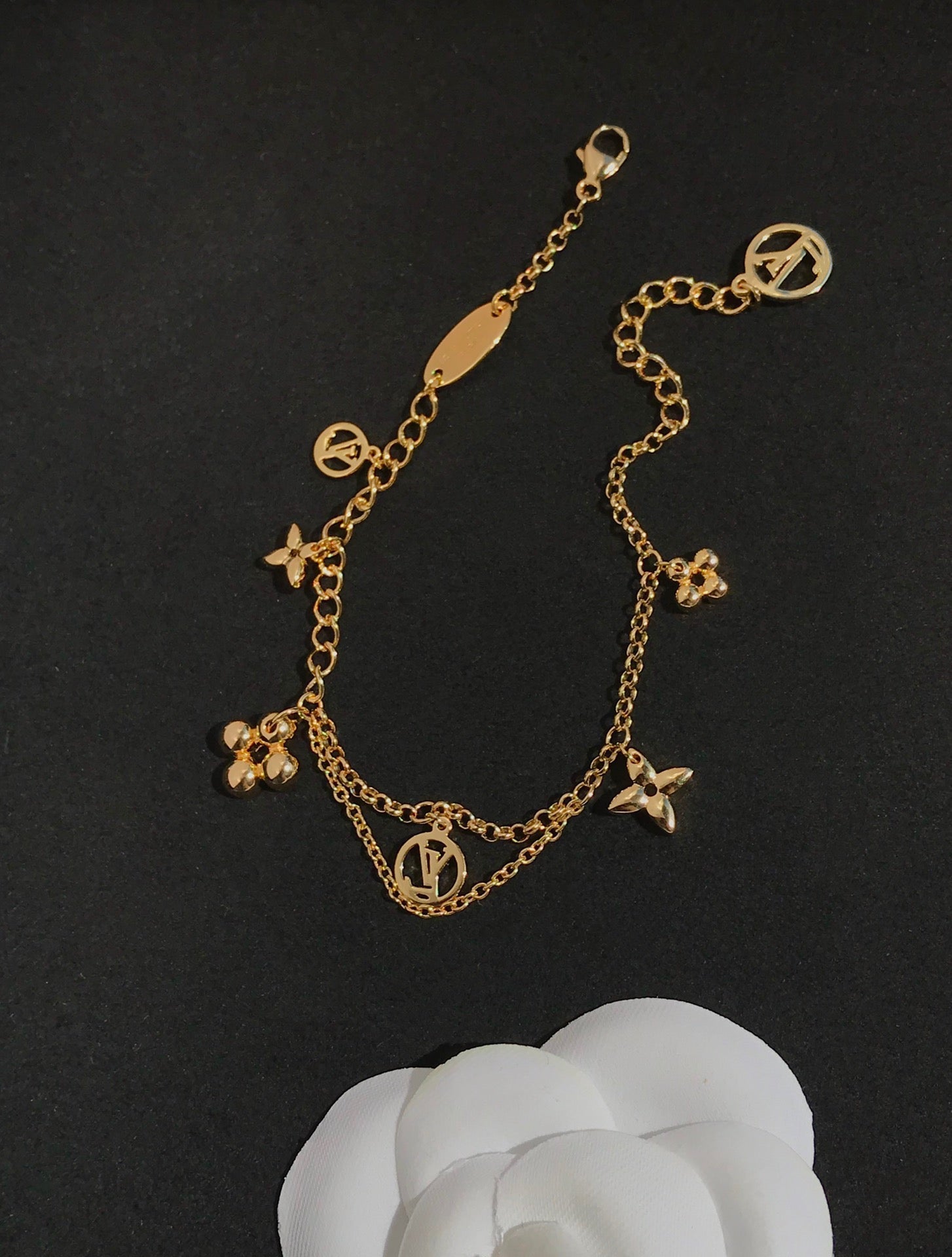 [Vicky]BLOOMING PINK GOLD MOP BRACELET