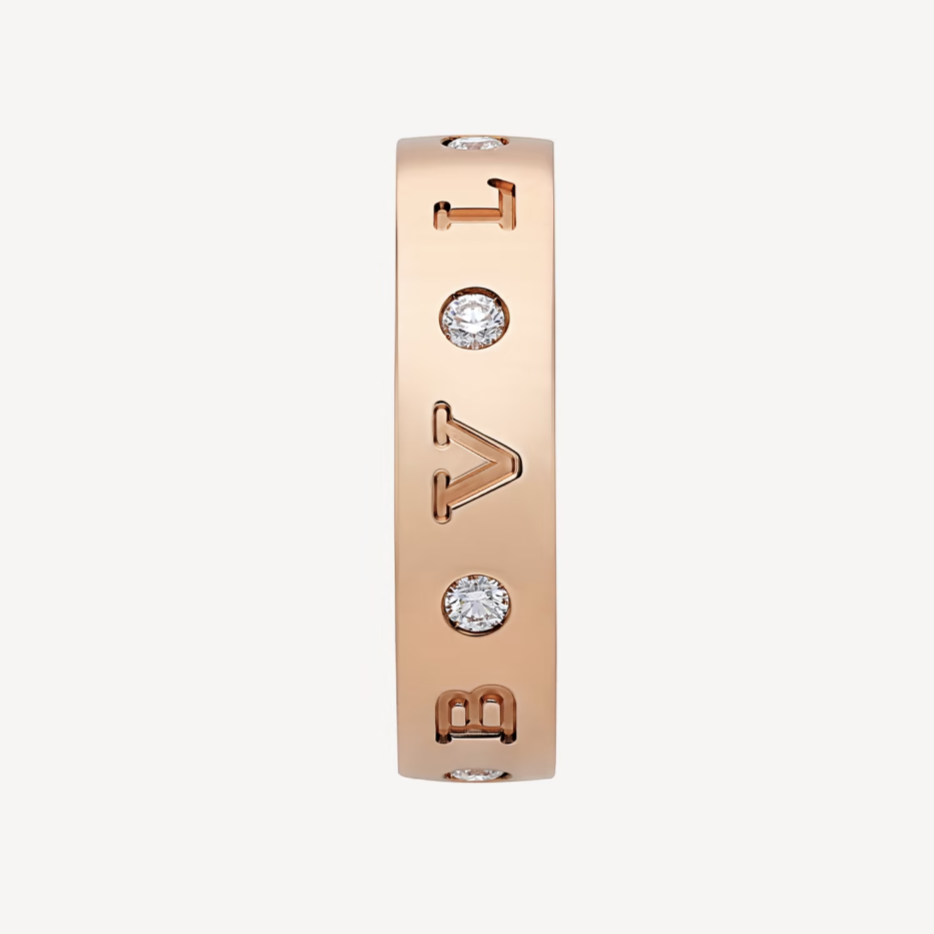 [Vicky]ZERO 1 ESSENTIAL PINK GOLD BAND WITH DIAMONDS RING