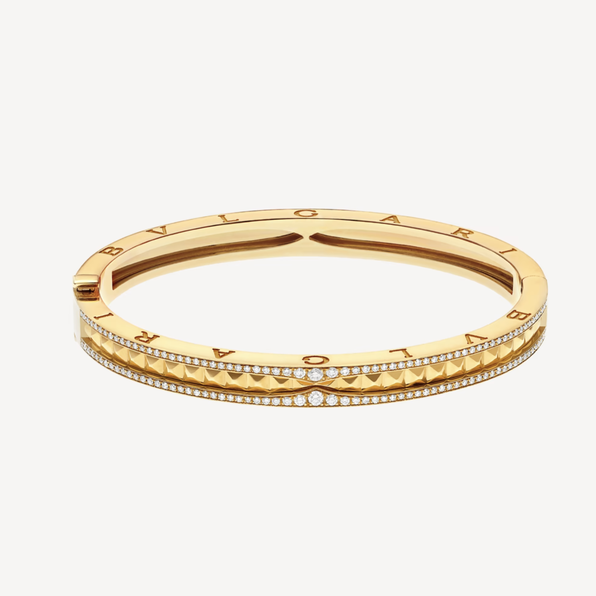 [Vicky]ZERO 1 SPIRAL AND PAVED DIAMOND GOLD BRACELET