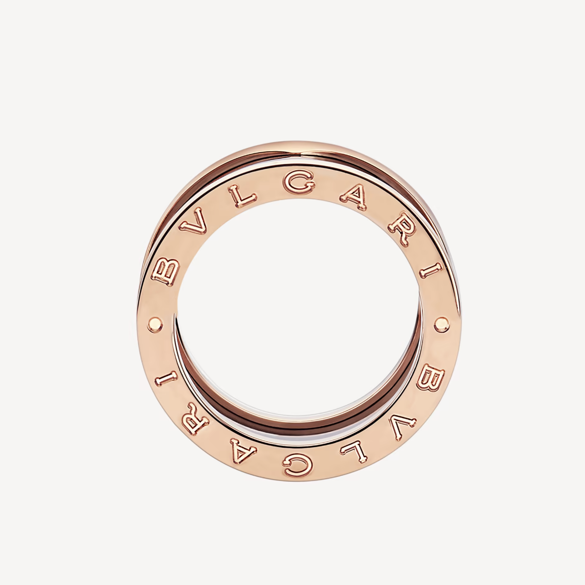 [Vicky]ZERO 1 FOUR-BAND LOOPS AND BLACK CERAMIC SPIRAL PINK GOLD RING