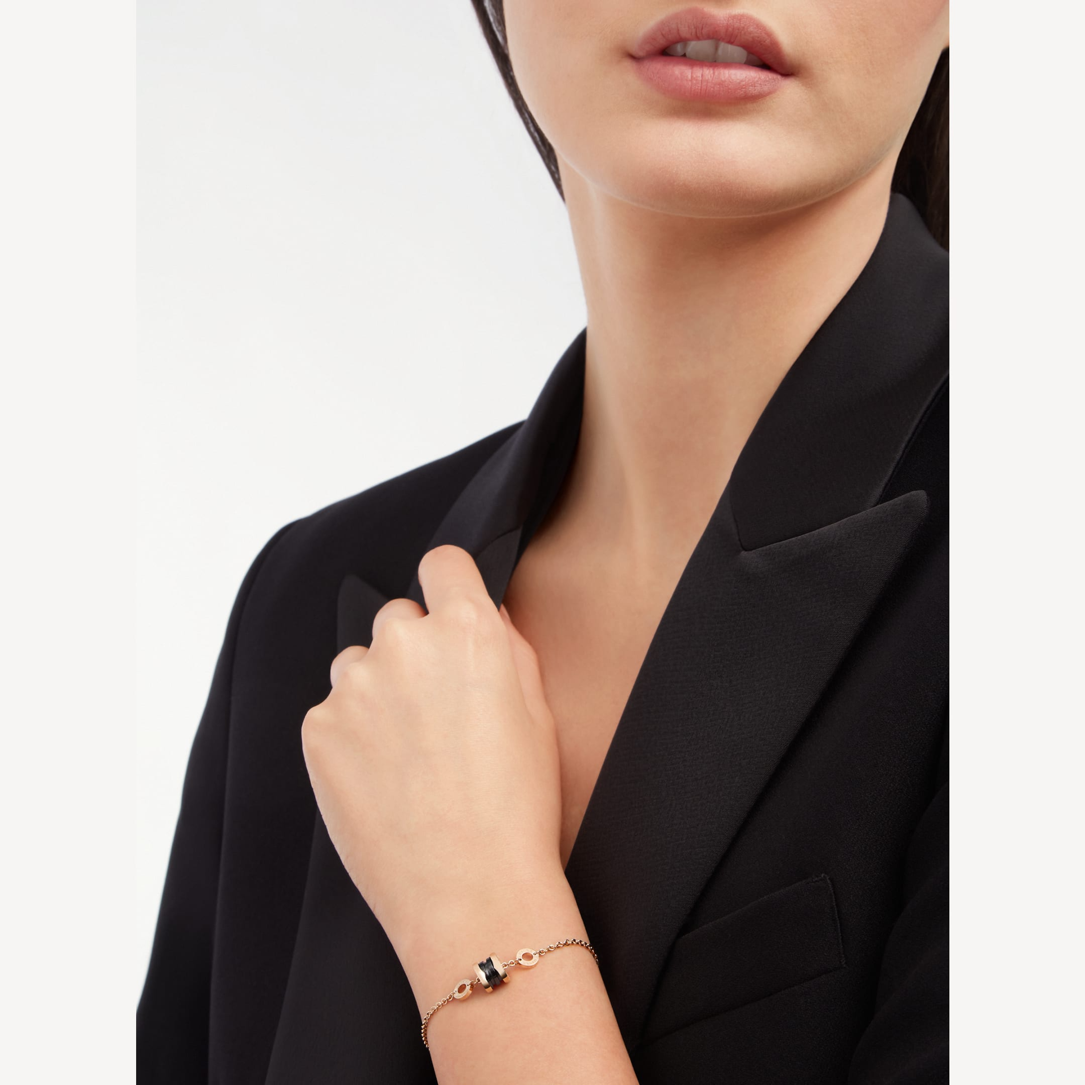 [Vicky]ZERO 1 SOFT PINK GOLD AND BLACK CERAMIC BRACELET