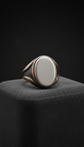 Retro Signet Ring with Sculpted Face