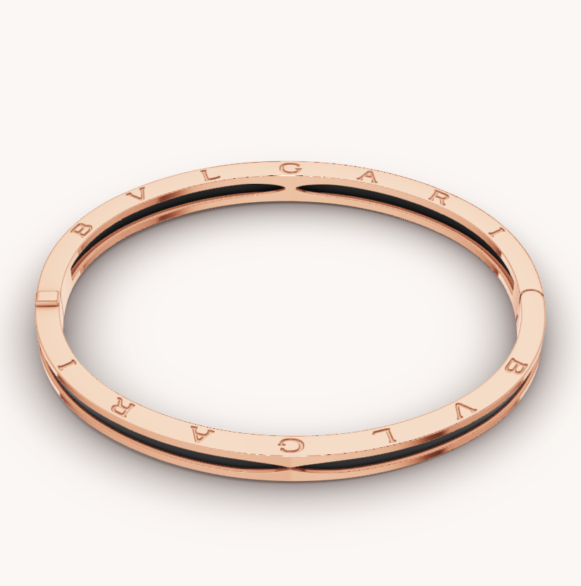 [Vicky]ZERO 1 PINK GOLD WITH BLACK CERAMIC BRACELET