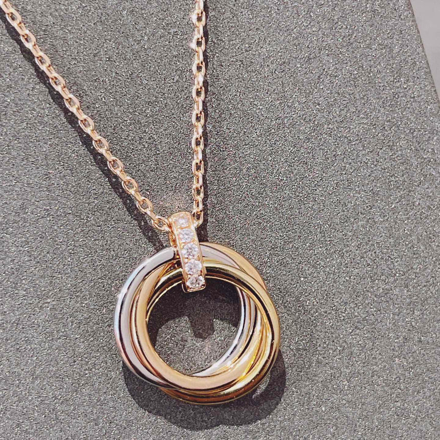 [Vicky]TRINITY NECKLACE GOLD  DIAMONDS