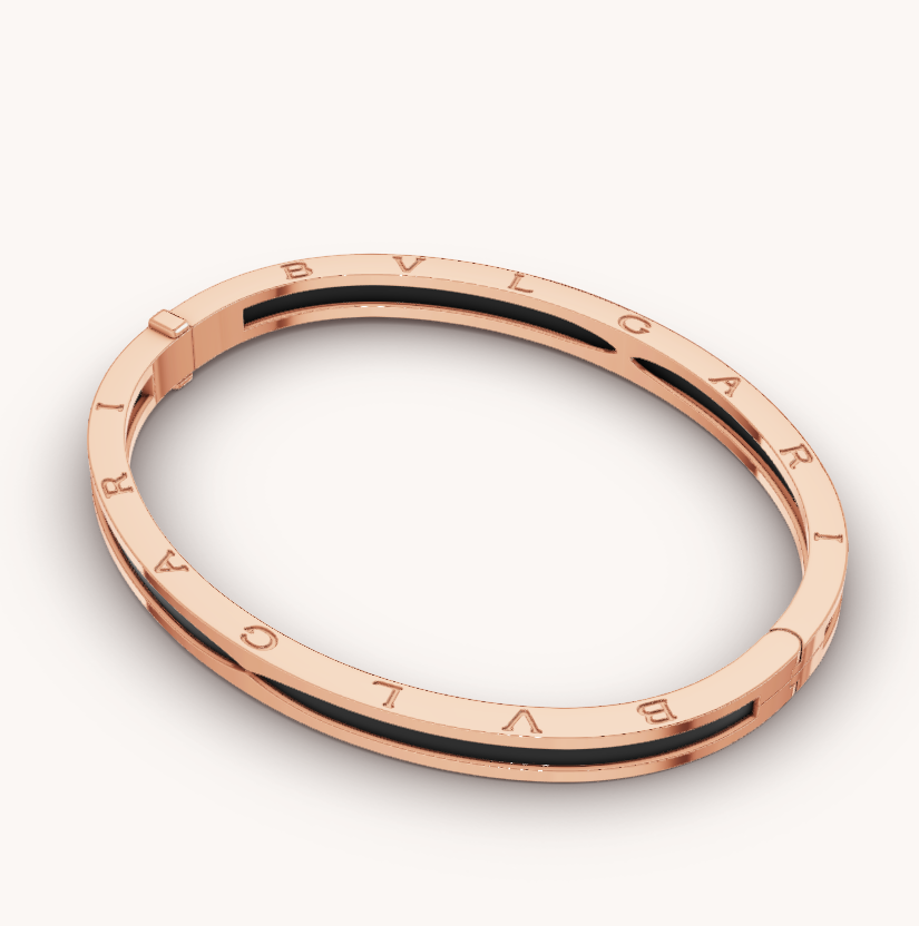 [Vicky]ZERO 1 PINK GOLD WITH BLACK CERAMIC BRACELET