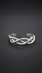 Sculptural silver cuff bracelet