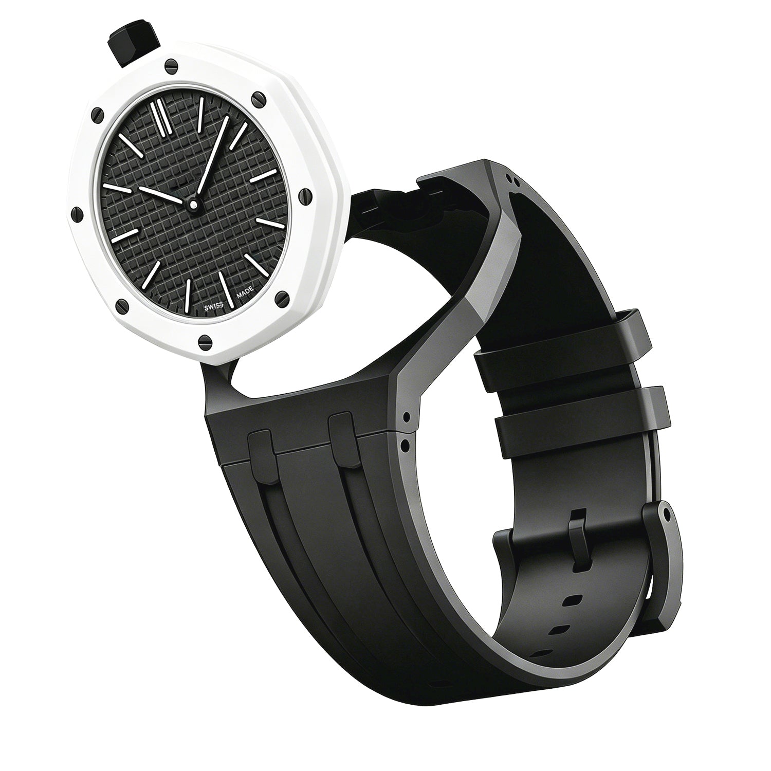 Oak Pop Exclusive Black Silicone Strap