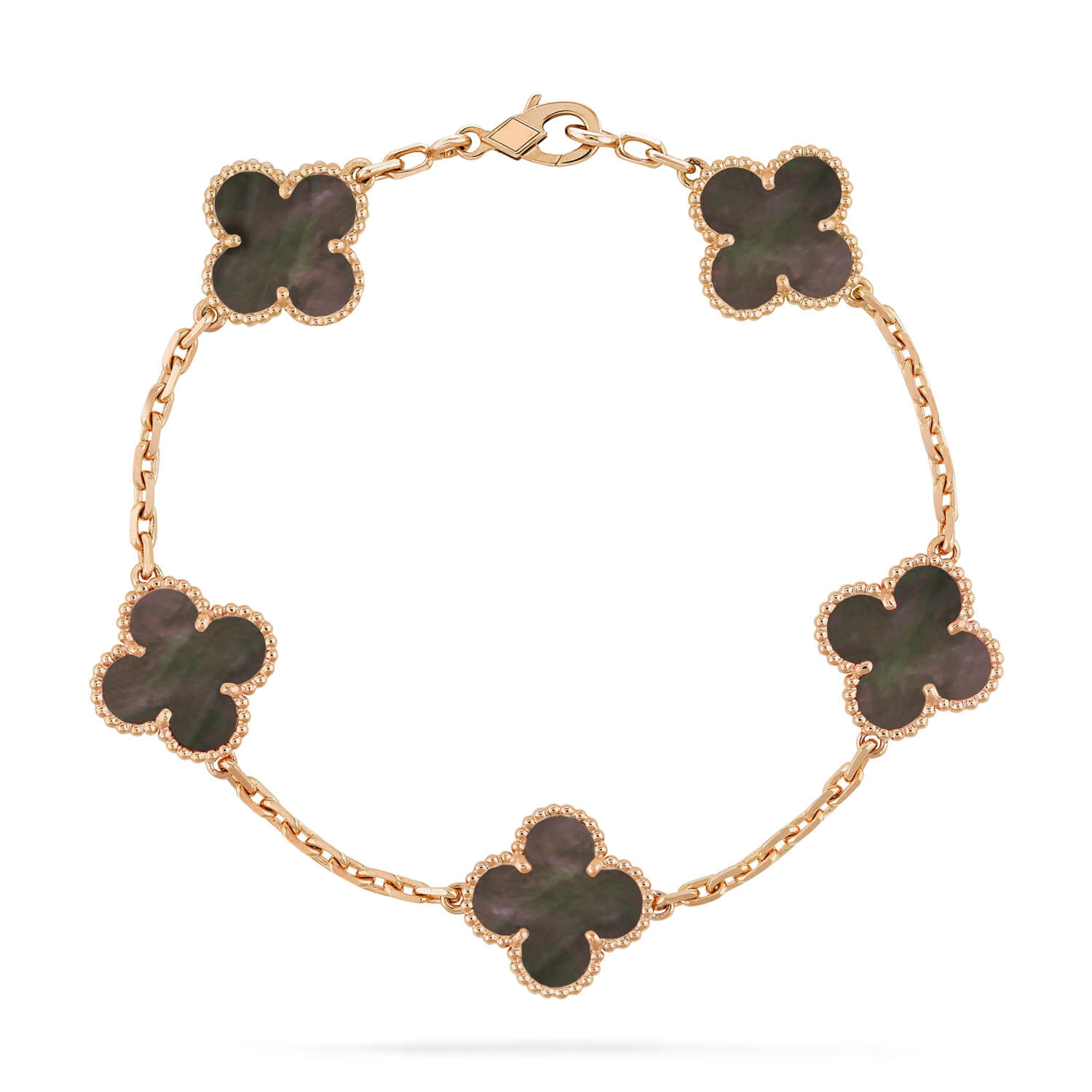 [Vicky]CLOVER 5 MOTIF GRAY MOP  BRACELET