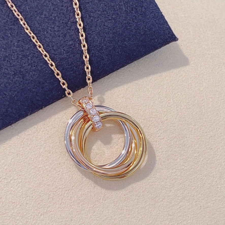 [Vicky]TRINITY NECKLACE GOLD  DIAMONDS