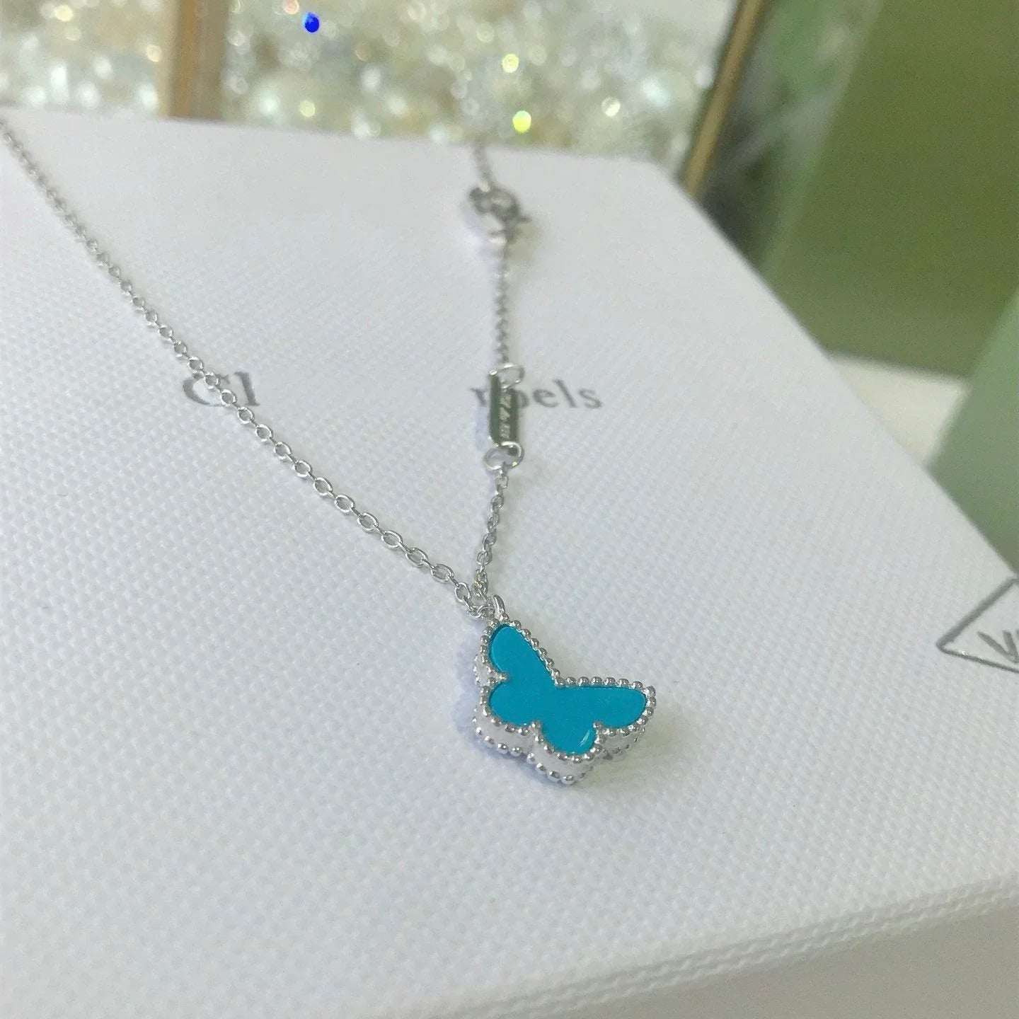 [Vicky]BUTTERFLY TURQUOISE BUTTERFLY BRACELET SILVER