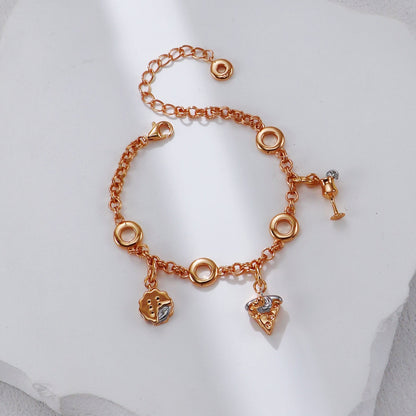 S925 Two-Tone Afternoon Tea Charm Necklace
