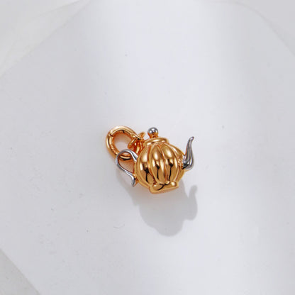 S925 Two-Tone Afternoon Tea Charm Necklace