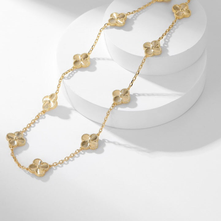 [Vicky]CLOVER 10 MOTIFS LASER NECKLACE