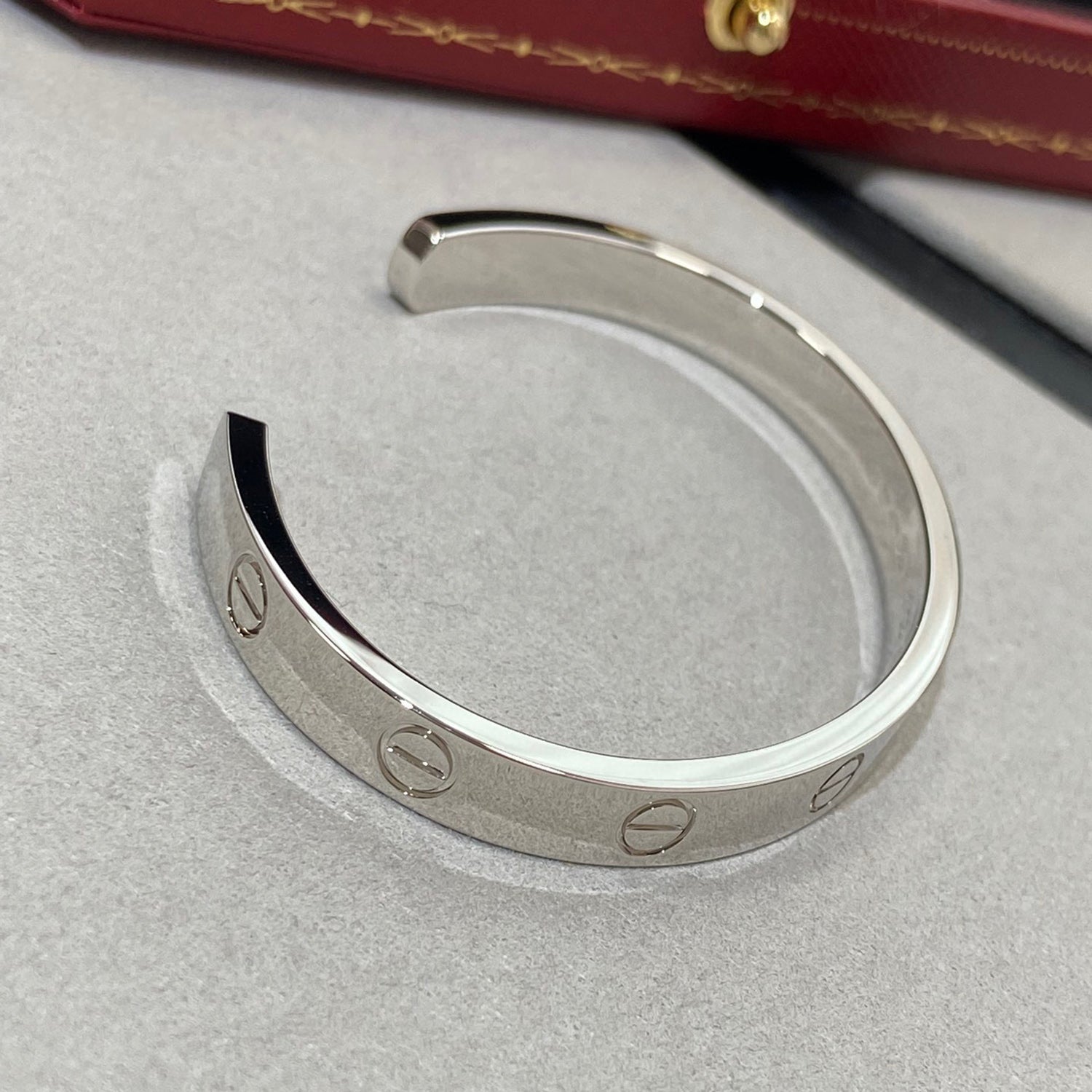 [Vicky]LOVE BRACELET 6.1MM 1 DIAMOND OPEN CUFF