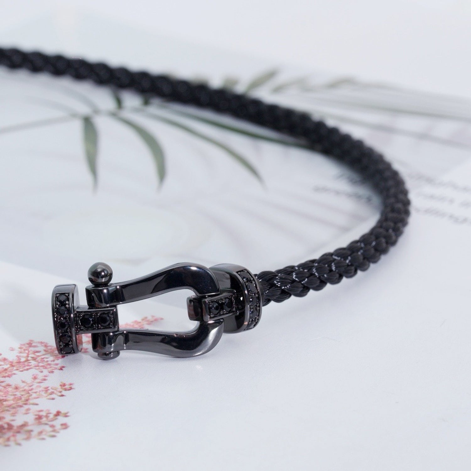 [Vicky]FORCE LARGE SERIES HORSESHOE BLACK SAMURAI BRACELET