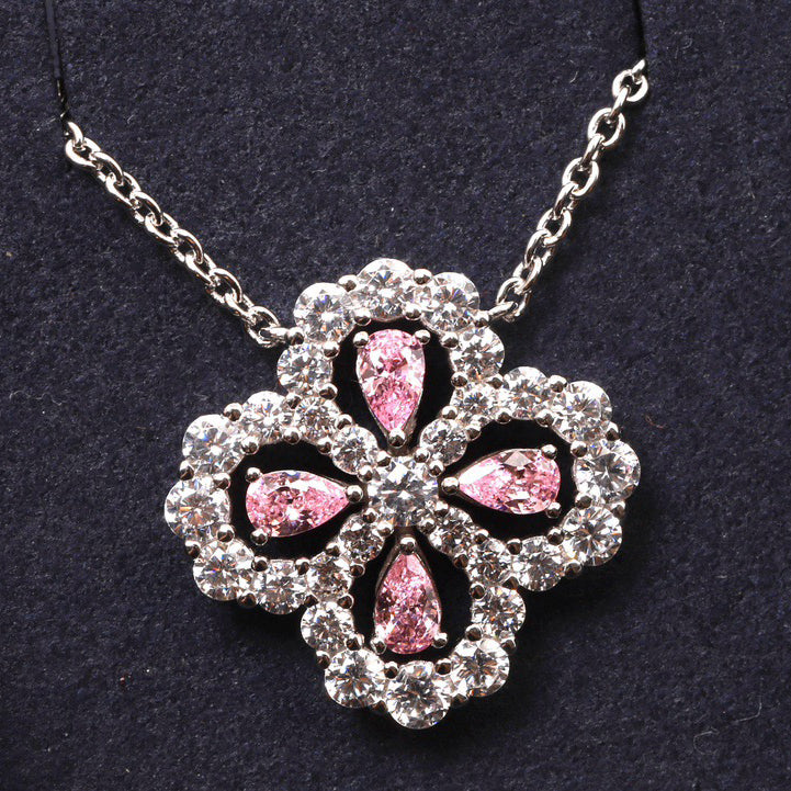 [Vicky]LOOP NECKLACE FULL MOTIF DIAMOND 16MM MULTIPLE COLORS