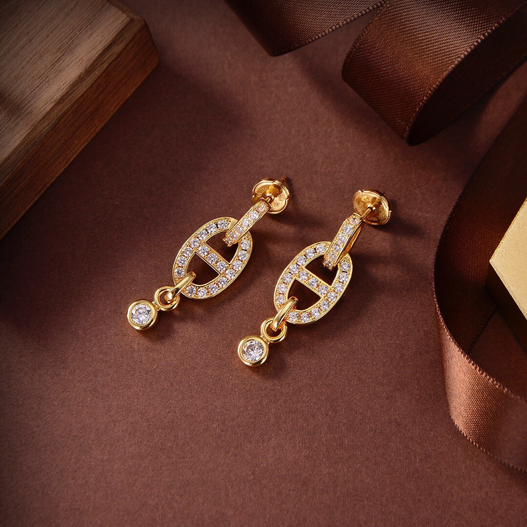 [Vicky]HM CHAINE DIAMOND EARRINGS