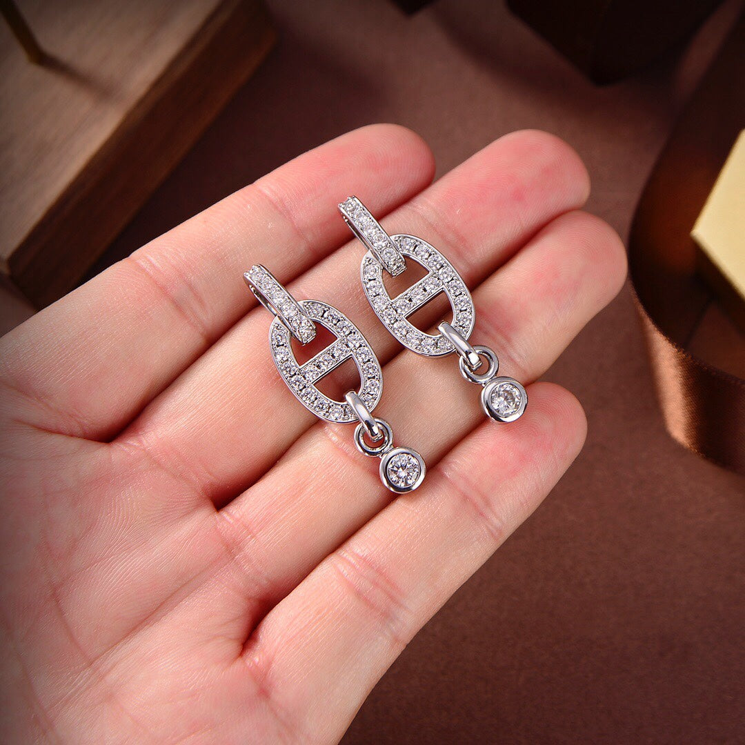 [Vicky]HM CHAINE DIAMOND EARRINGS