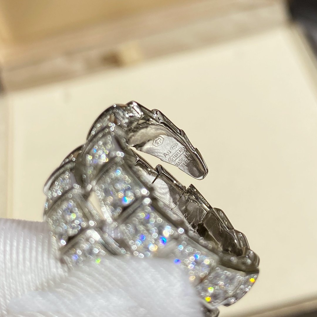 [Vicky]SERPENTI DOUBLE RING SILVER DIAMOND PAVED