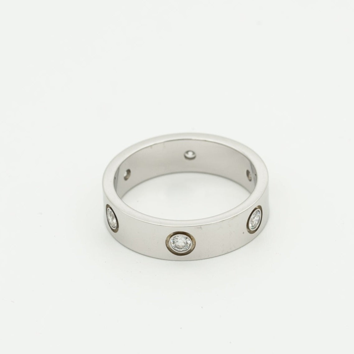 [Vicky]LOVE RING 5.5MM 6 DIAMONDS SILVER