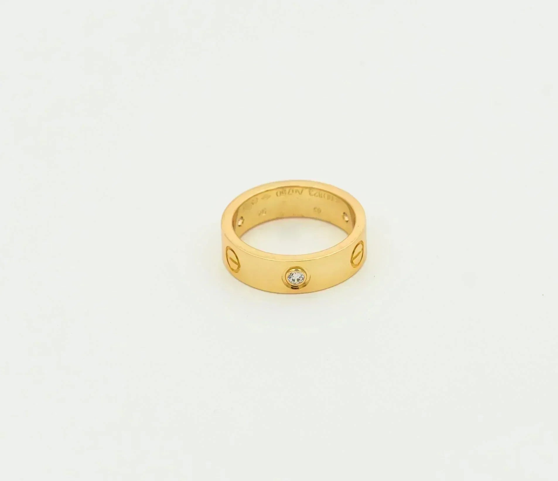 [Vicky]LOVE RING 5.5MM 3 DIAMONDS GOLD