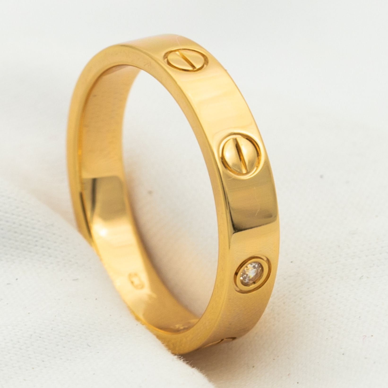 [Vicky]LOVE RING 4MM 1 DIAMOND PINK GOLD