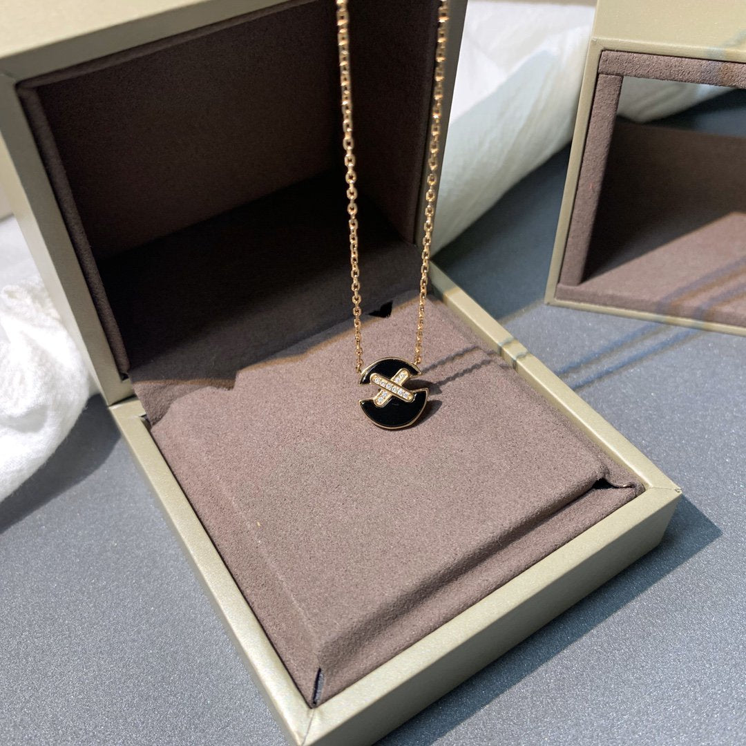 [Vicky]JEUX DE PINK GOLD DIAMOND NECKLACE