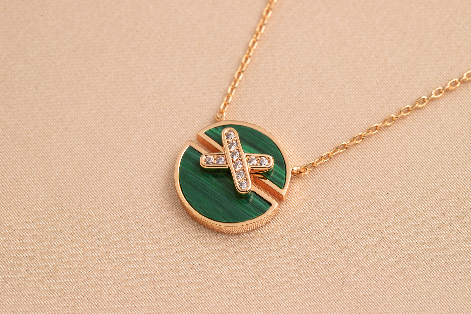 [Vicky]JEUX DE PINK GOLD DIAMOND NECKLACE