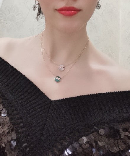 [Vicky]JEUX DE PINK GOLD DIAMOND NECKLACE