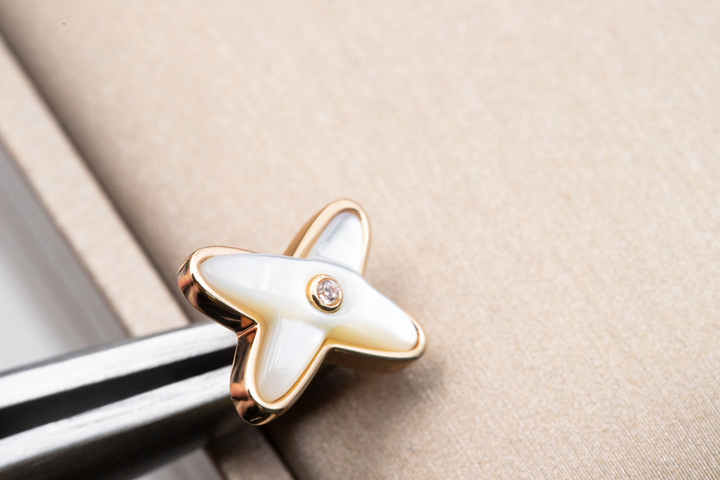 [Vicky]JEUX DE WHITE MOP ROSE GOLD DIAMOND EARRINGS