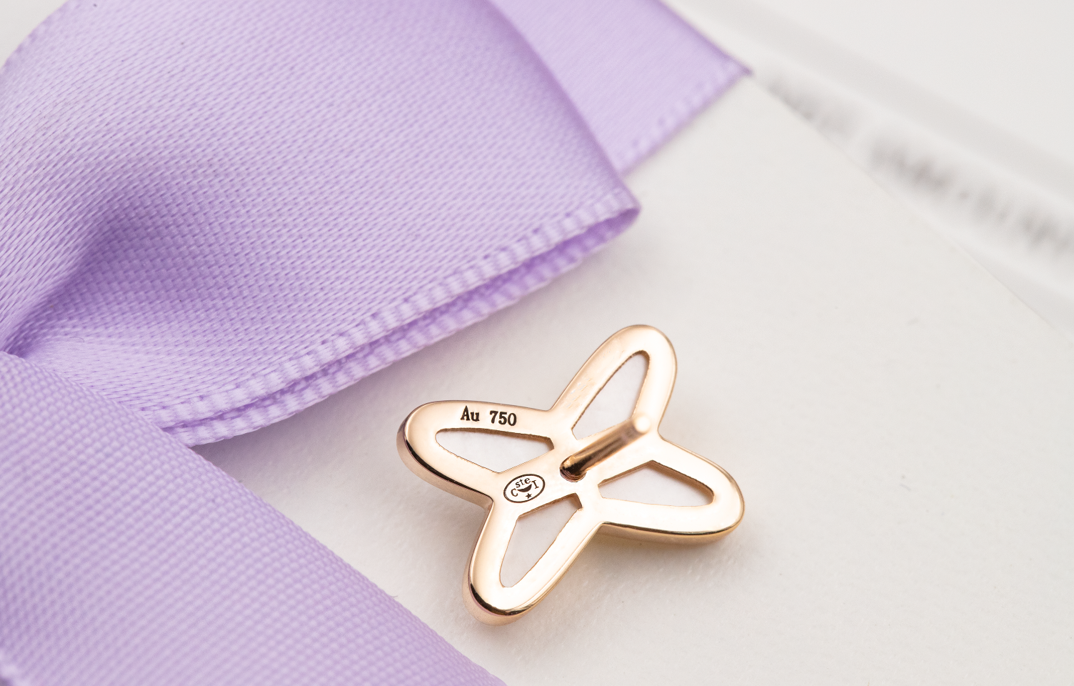 [Vicky]JEUX DE WHITE MOP PINK GOLD DIAMOND EARRINGS