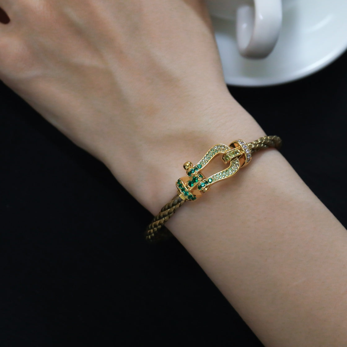 [Vicky]FORCE 10 GOLD GREEN DIAMOND PAVED