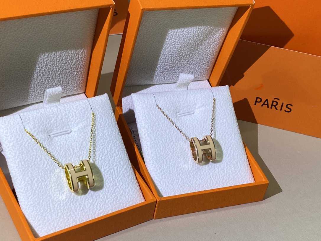 [Vicky]HM CLIC YELLOW ENAMEL GOLD NECKLACE