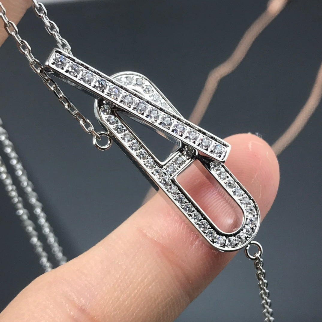 [Vicky]HM NECKLACE PLATINUM ROSE GOLD DIAMOND