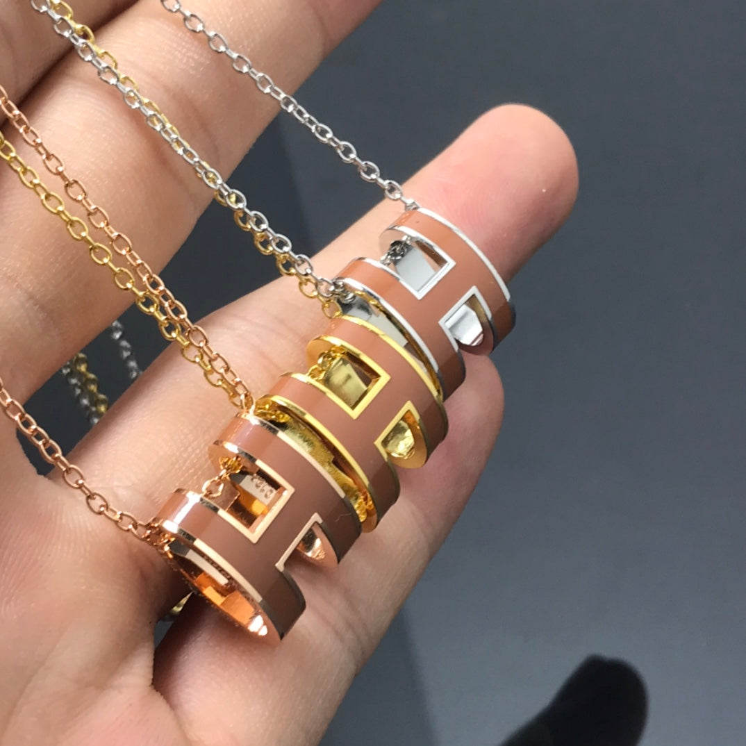 [Vicky]H NECKLACE BROWN
