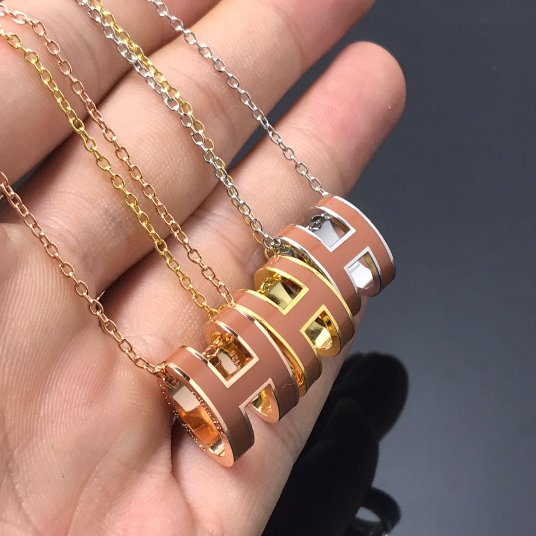 [Vicky]H NECKLACE BROWN
