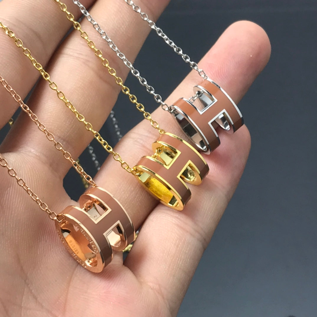 [Vicky]H NECKLACE BROWN