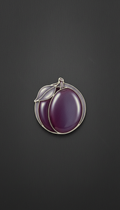 Handcrafted Plum Enamel Silver Pendant