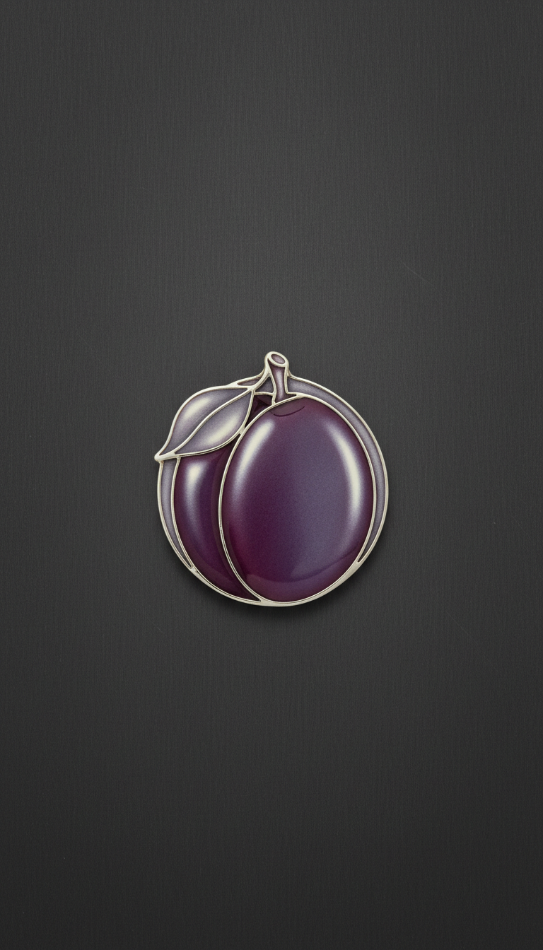 Handcrafted Plum Enamel Silver Pendant