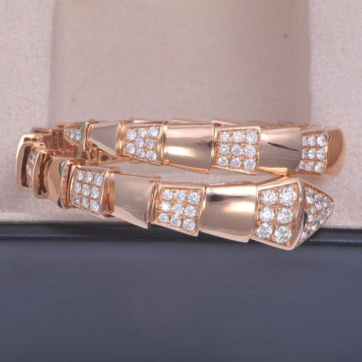 [Vicky]SERPENTI WIDE BRACELET PINK GOLD DIAMOND