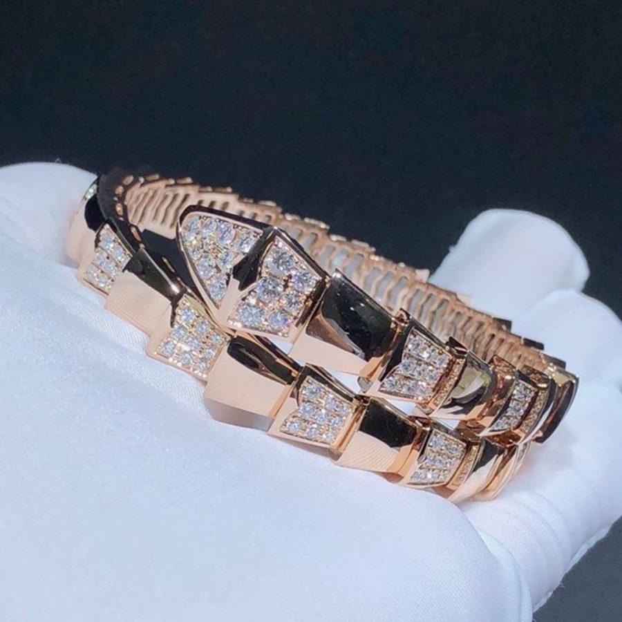 [Vicky]SERPENTI WIDE BRACELET PINK GOLD DIAMOND