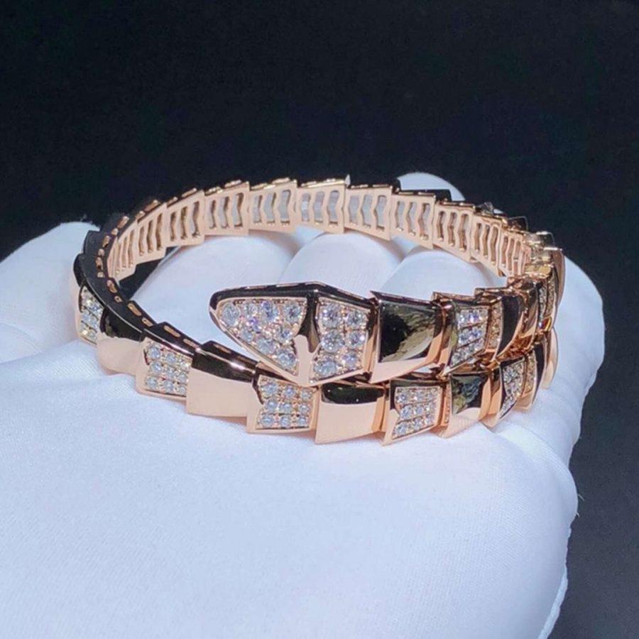 [Vicky]SERPENTI WIDE BRACELET PINK GOLD DIAMOND