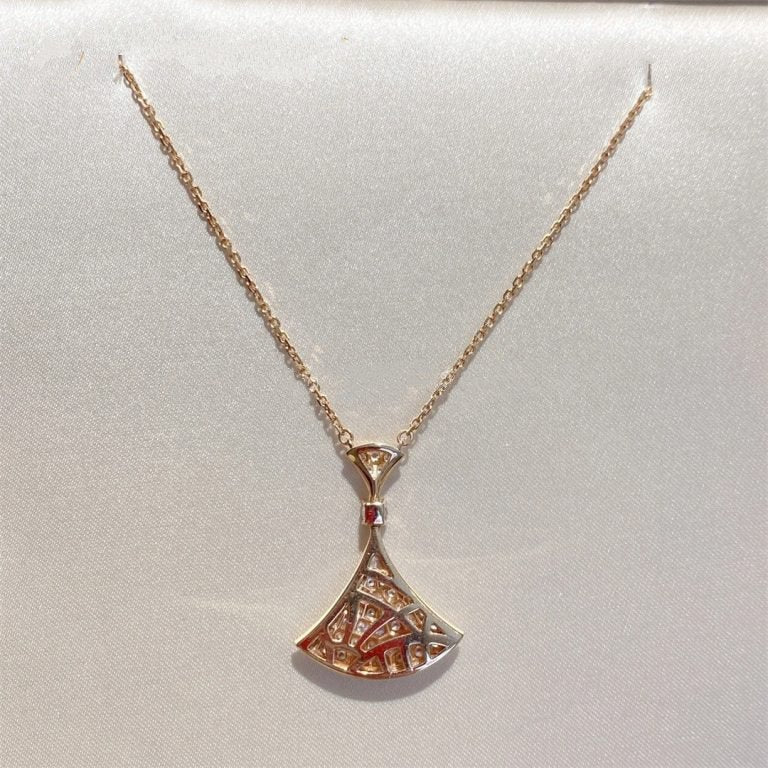 [Vicky]DREAM NECKLACE PINK GOLD FULL DIAMOND